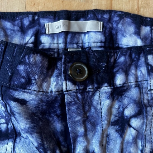 NWT Gap Indigo Tie Dye Linen Blend Shorts - Picture 2 of 6